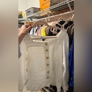 J crew white linen top